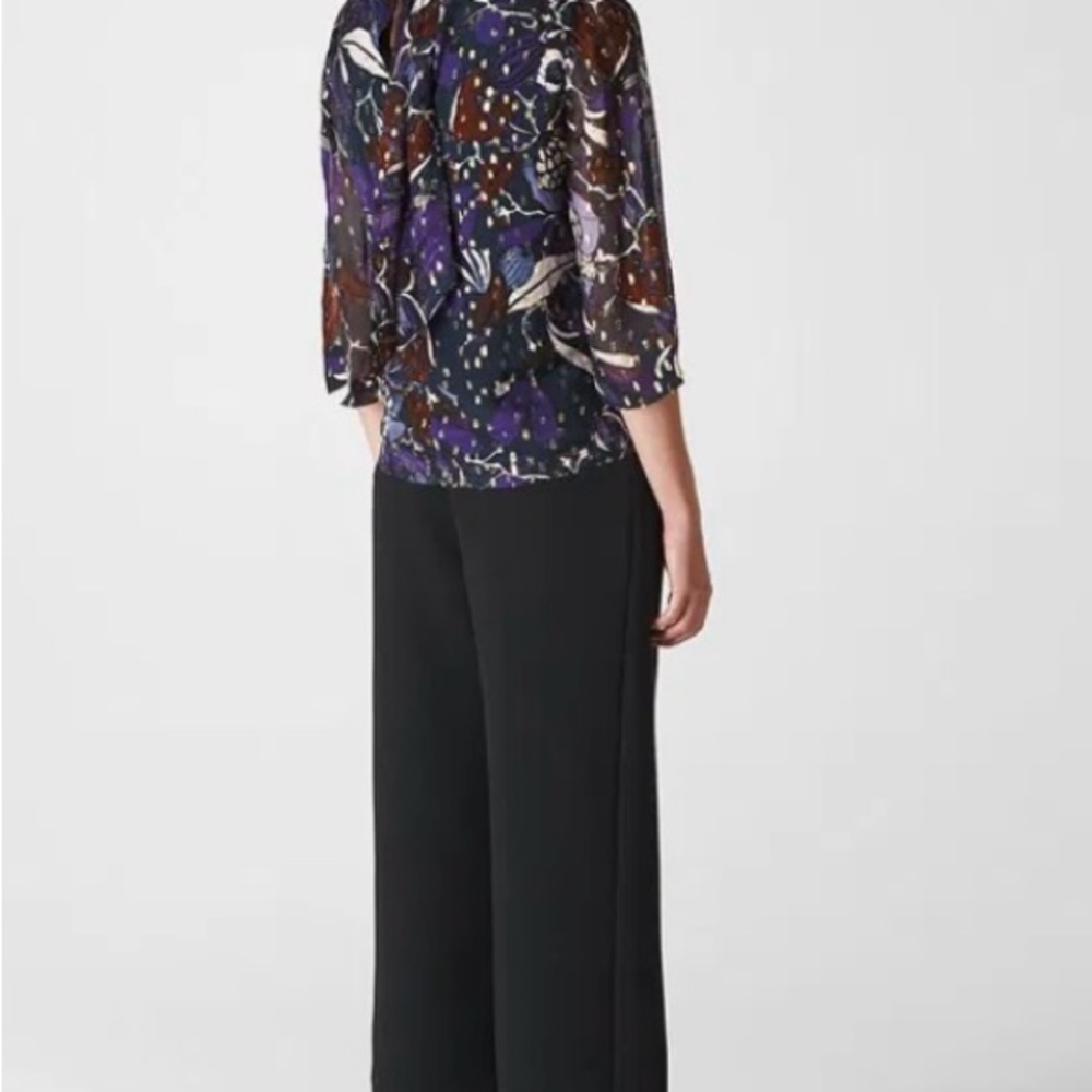 Whistles Purple Floral Metallic Dot Blouse - Picture 10 of 10